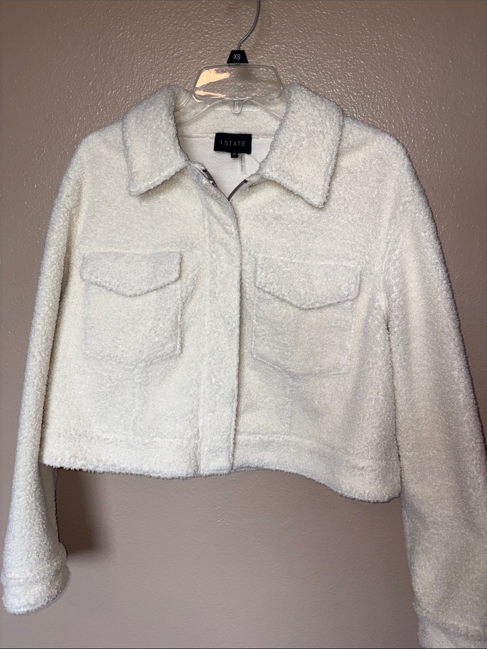 1.State Women's Cream Button-Front Jacket - Cream